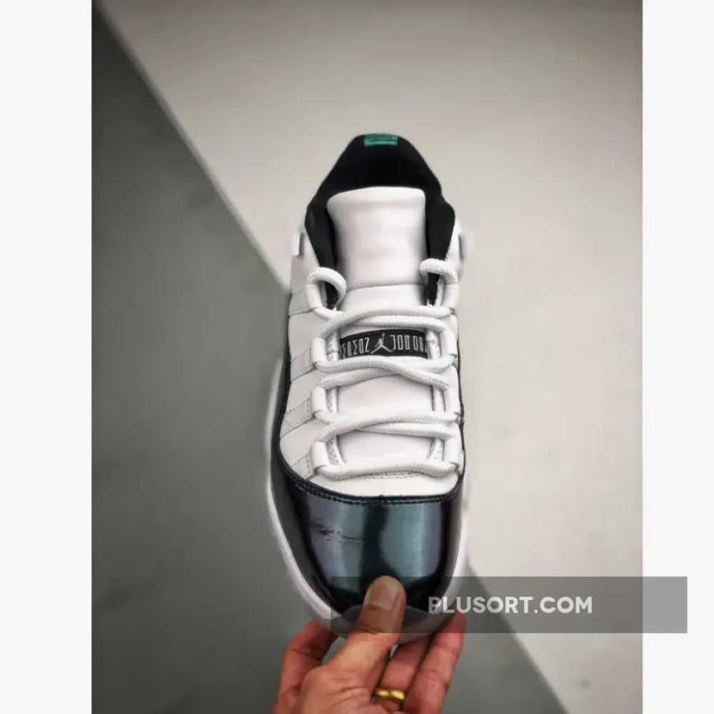 Air Jordan 11 Low “Easter” White/Emerald Rise-Black  528895-145
