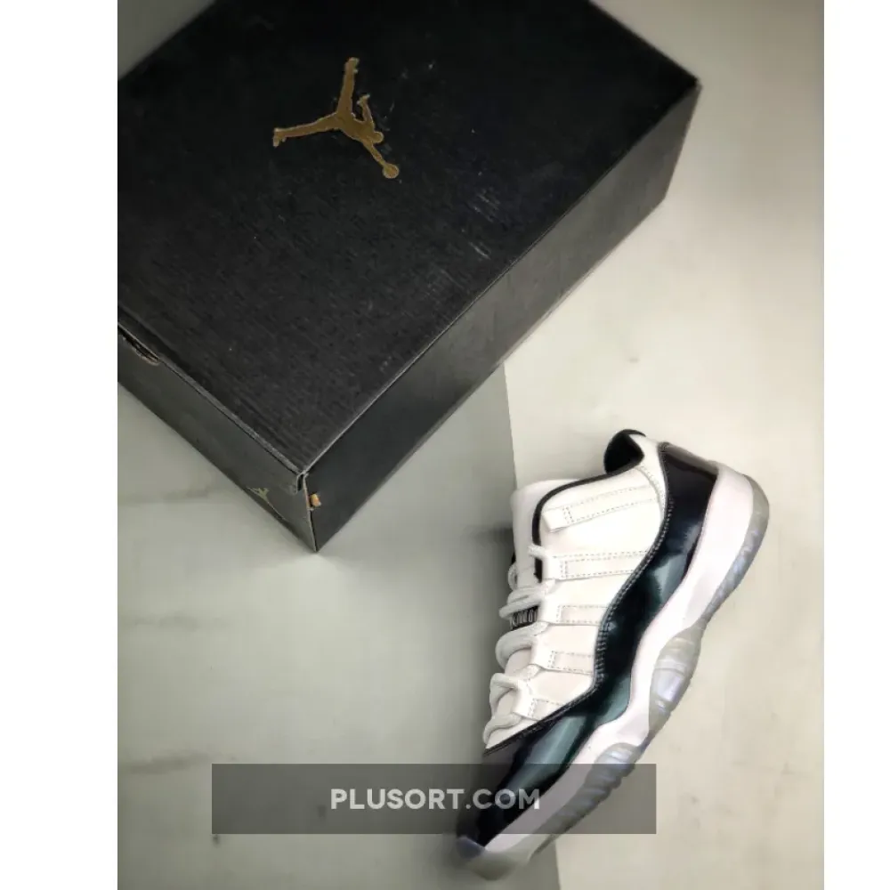Air Jordan 11 Low “Easter” White/Emerald Rise-Black  528895-145