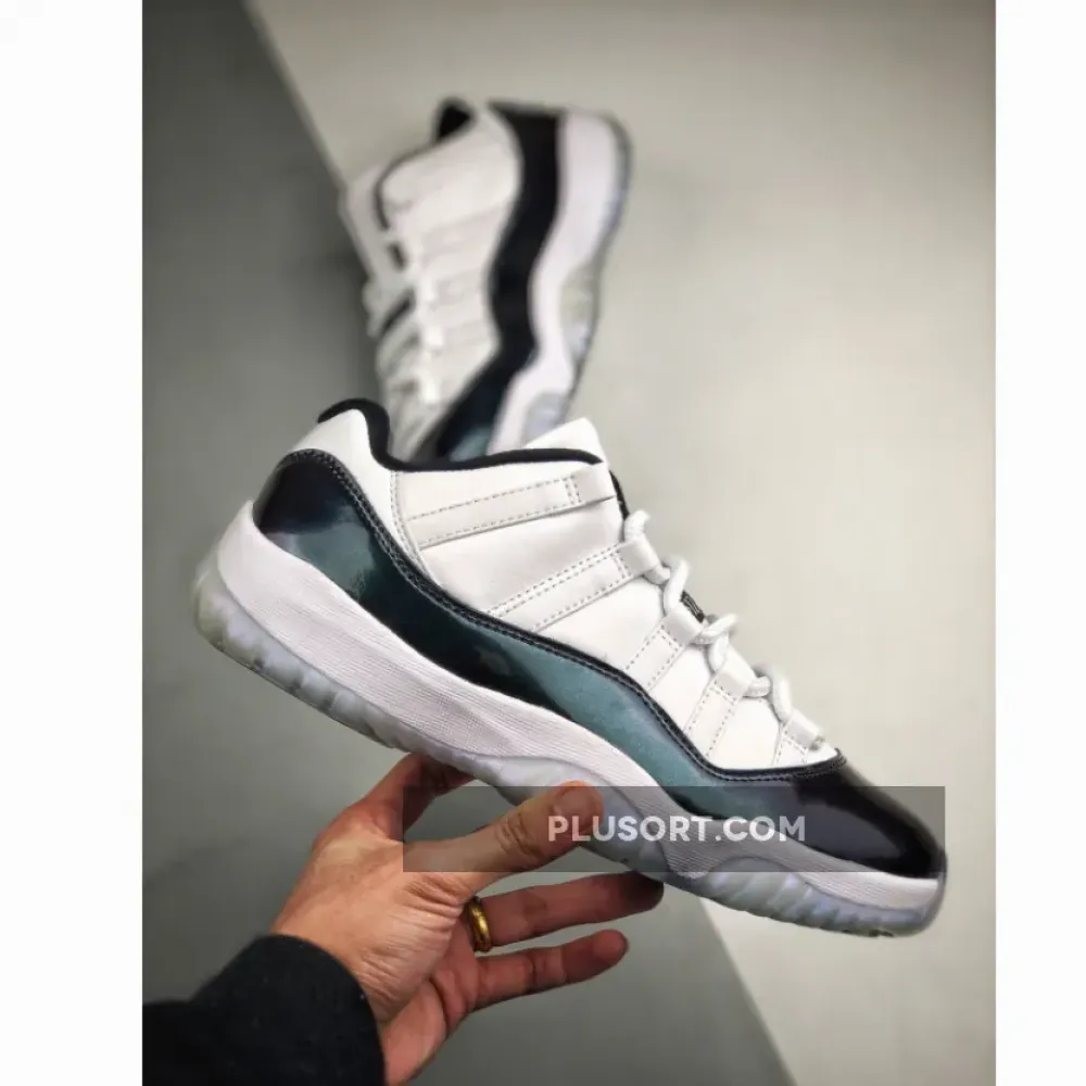Air Jordan 11 Low “Easter” White/Emerald Rise-Black  528895-145