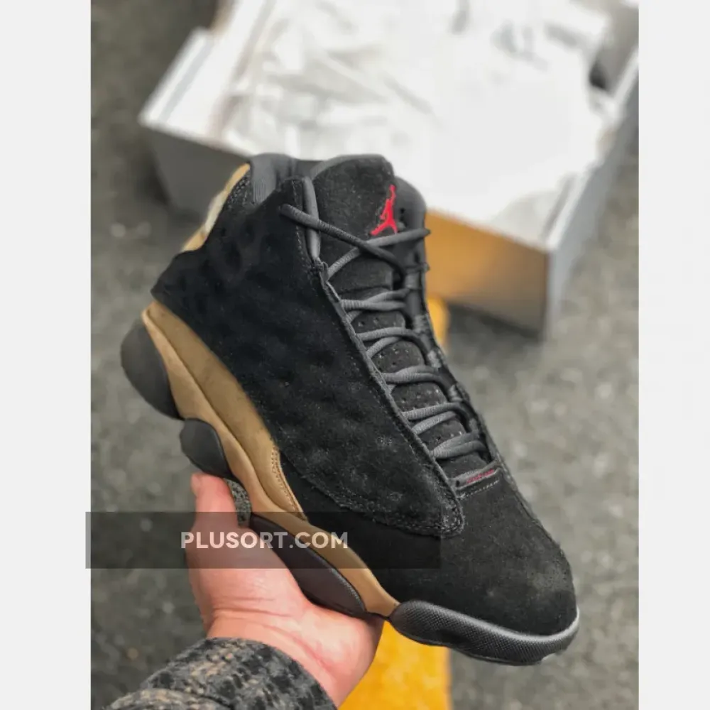Air Jordan 13 Black/True Red-Light Olive 414571-006
