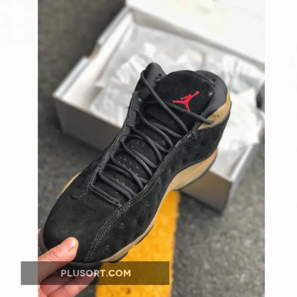Air Jordan 13 Black/True Red-Light Olive 414571-006