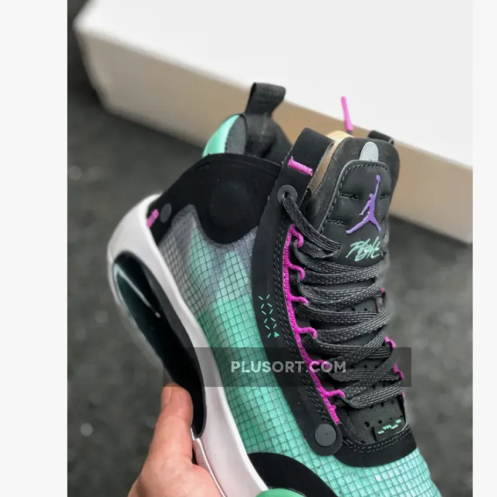Air Jordan 34 Blue Void/Green Glow-Black-Metallic Silver AR3240-400