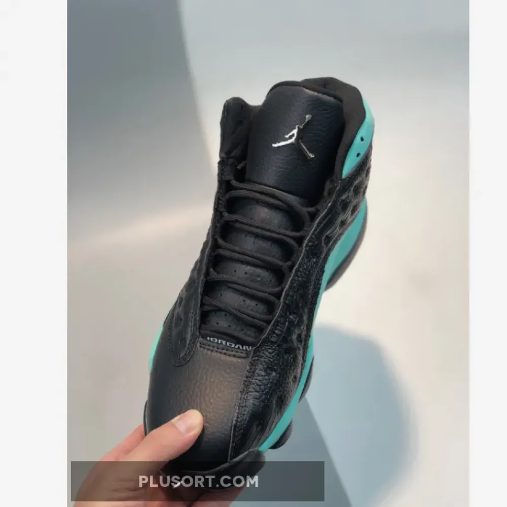 Air Jordan 13 Black/Island Green-Metallic Silver  414571-030