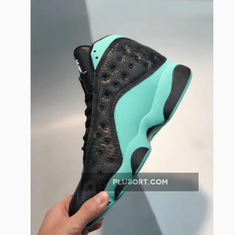 Air Jordan 13 Black/Island Green-Metallic Silver  414571-030