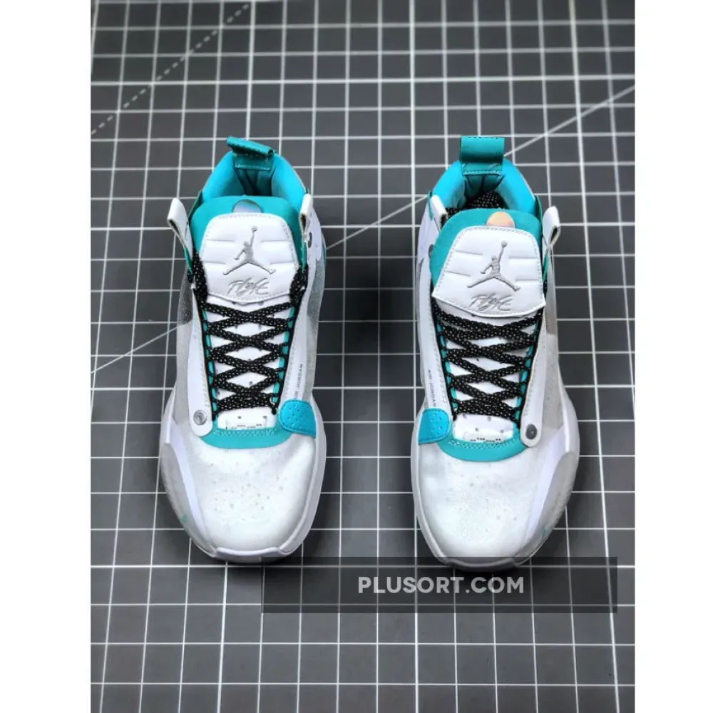 Air Jordan 34 “Snow Leopard” White/Aurora-Metallic Silver AR3240-103