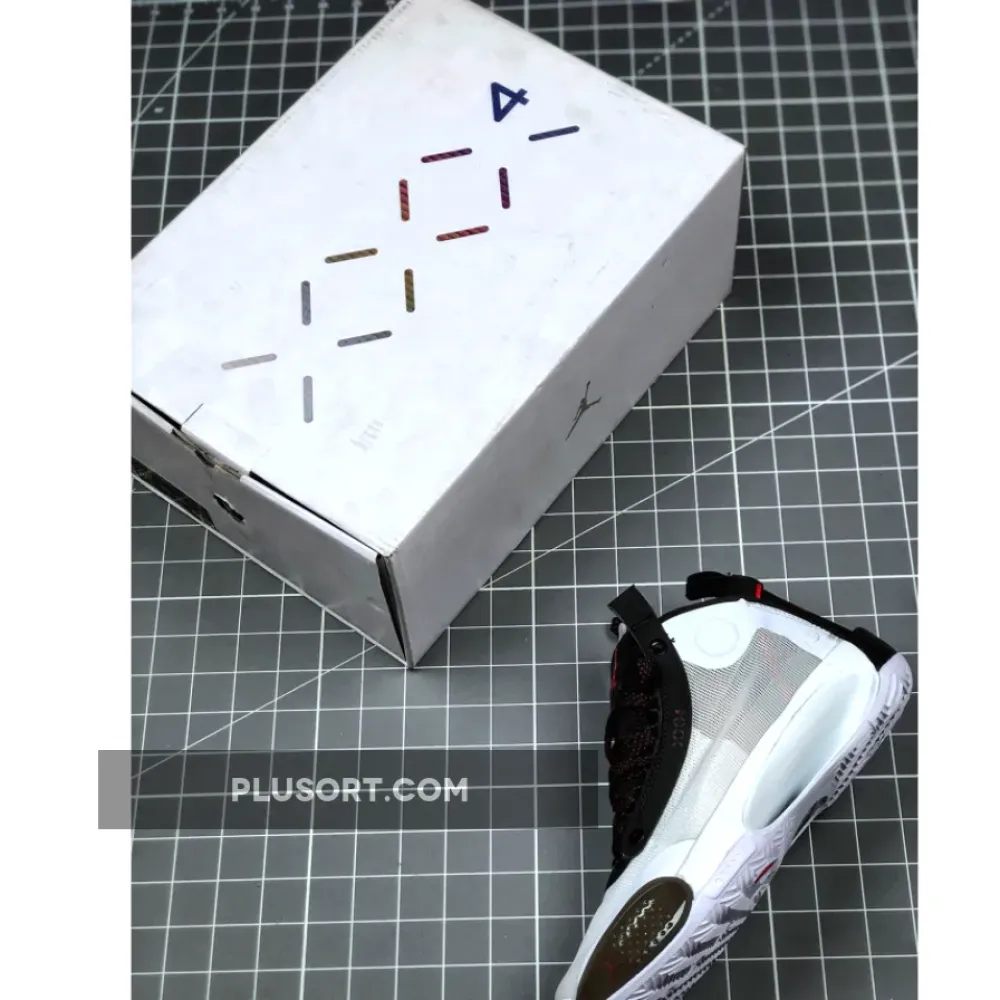 Air Jordan 34 “Bred” White/Orbit Red  AR3240-100