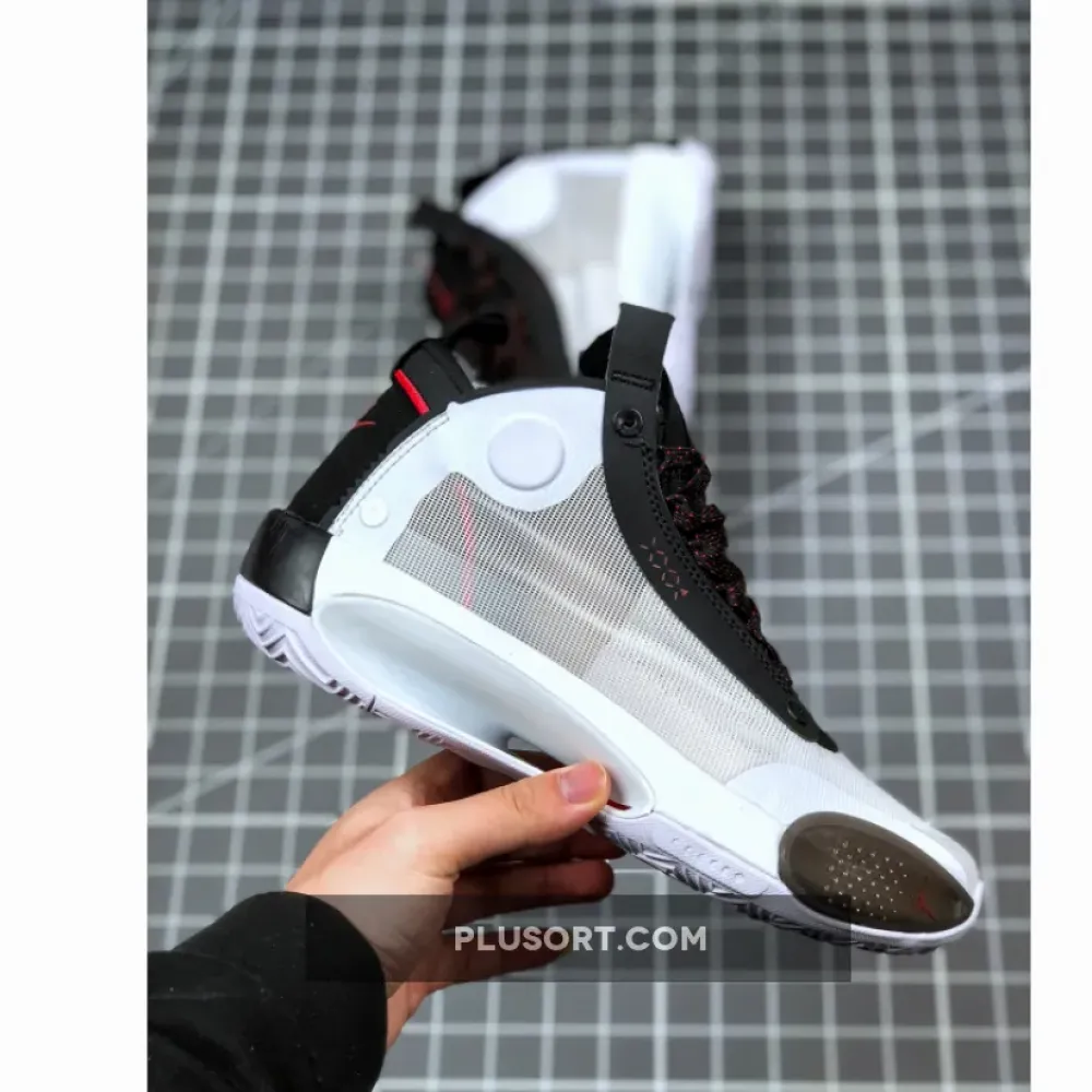 Air Jordan 34 “Bred” White/Orbit Red  AR3240-100