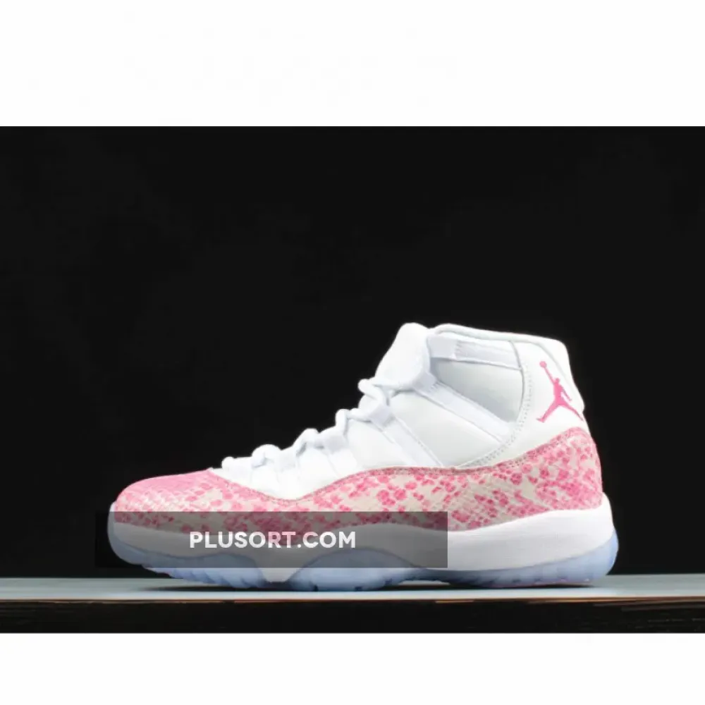 Air Jordan 11 High “Pink Snakeskin” White/Watermelon-Black