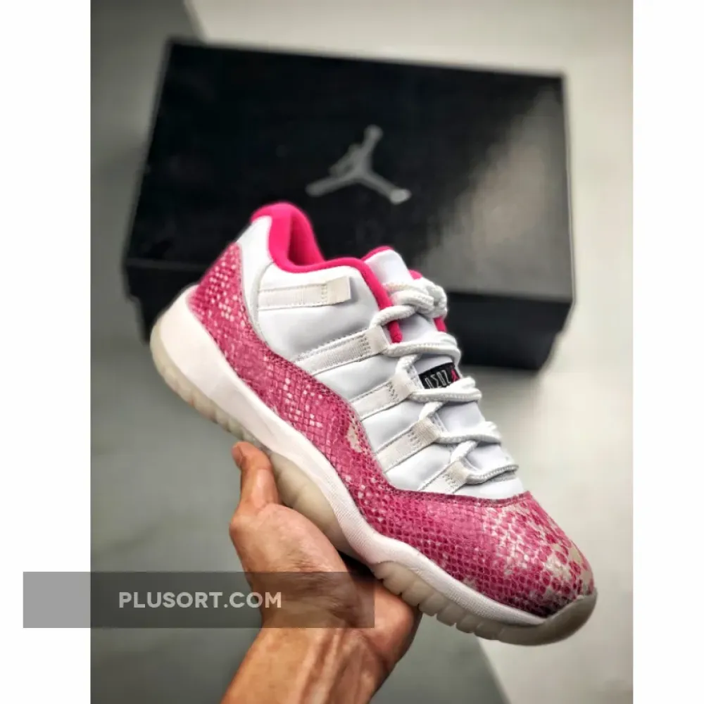 Air Jordan 11 Low WMNS “Pink Snakeskin” White/Watermelon-Black AH7860-106
