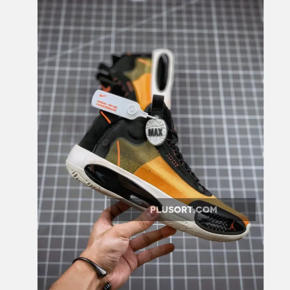 Air Jordan 34 Amber Rise/Black-Sail-Metallic Silver  AR3240-800