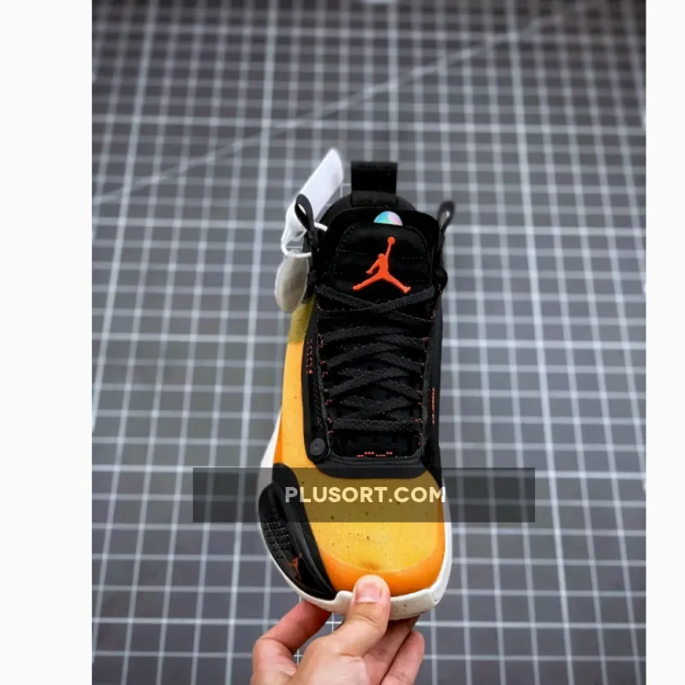 Air Jordan 34 Amber Rise/Black-Sail-Metallic Silver  AR3240-800