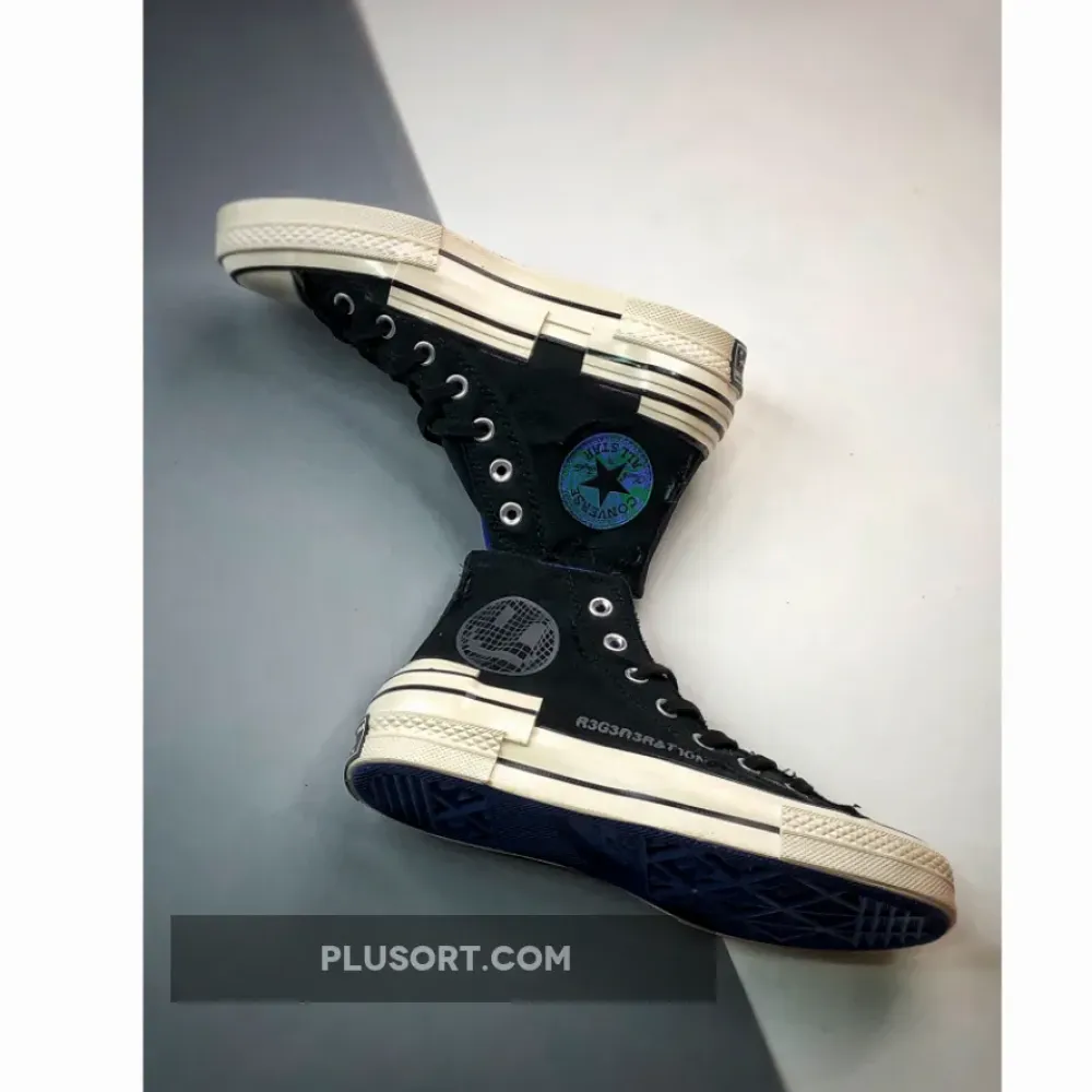 Converse Chuck 70 Hacked Heel Tear Away Black/Iron Grey/Blue A02407C