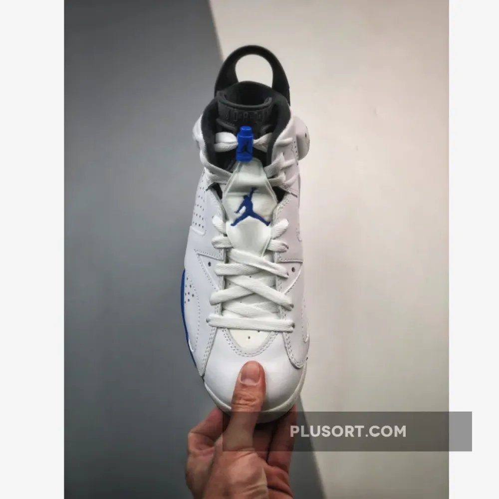 Air Jordan 6 Retro White/Sport Blue-Black  384664-107