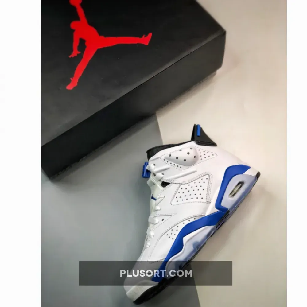 Air Jordan 6 Retro White/Sport Blue-Black  384664-107