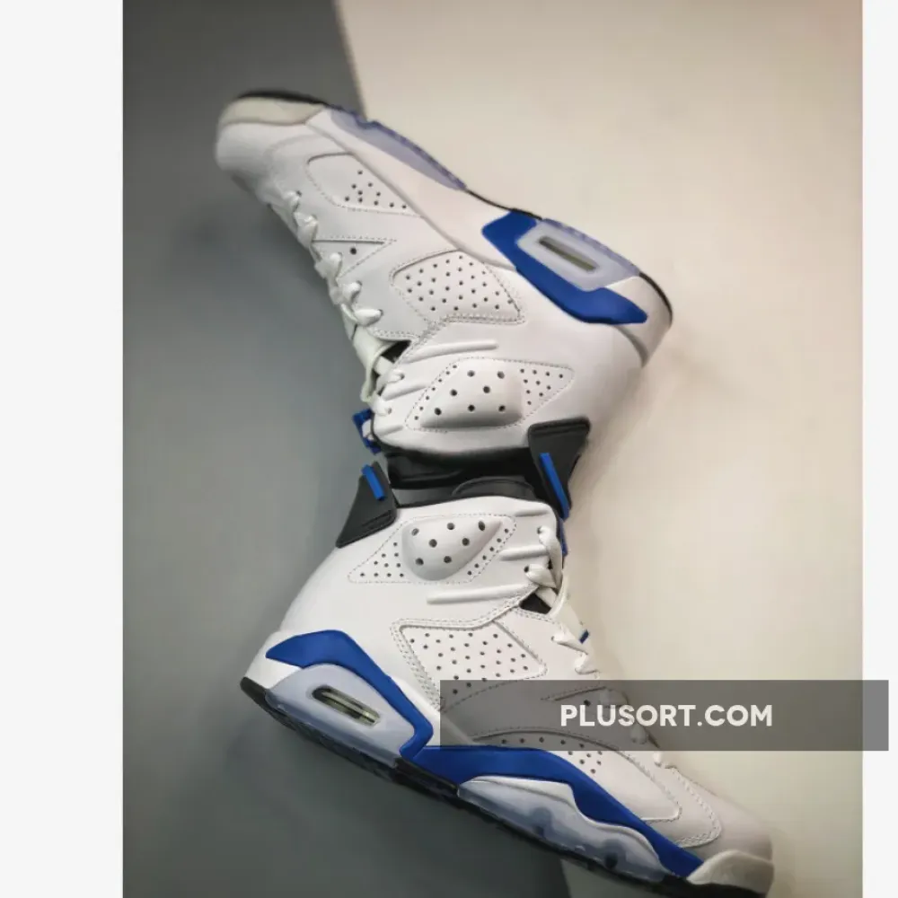 Air Jordan 6 Retro White/Sport Blue-Black  384664-107