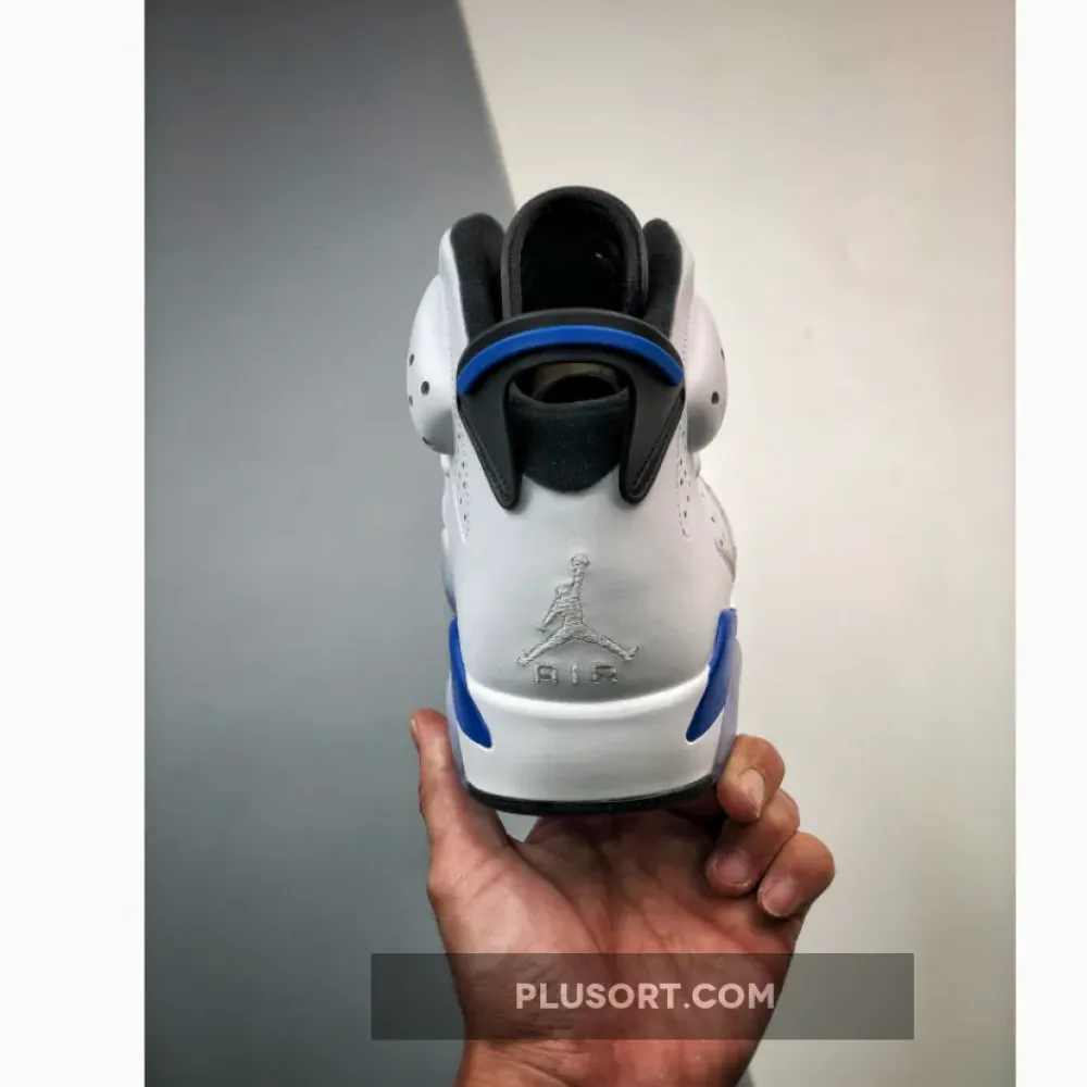 Air Jordan 6 Retro White/Sport Blue-Black  384664-107
