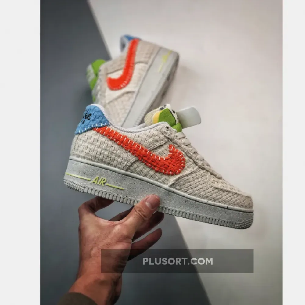 Nike Air Force 1 “Hemp” White/Orange-Blue-Green  DV2112-001