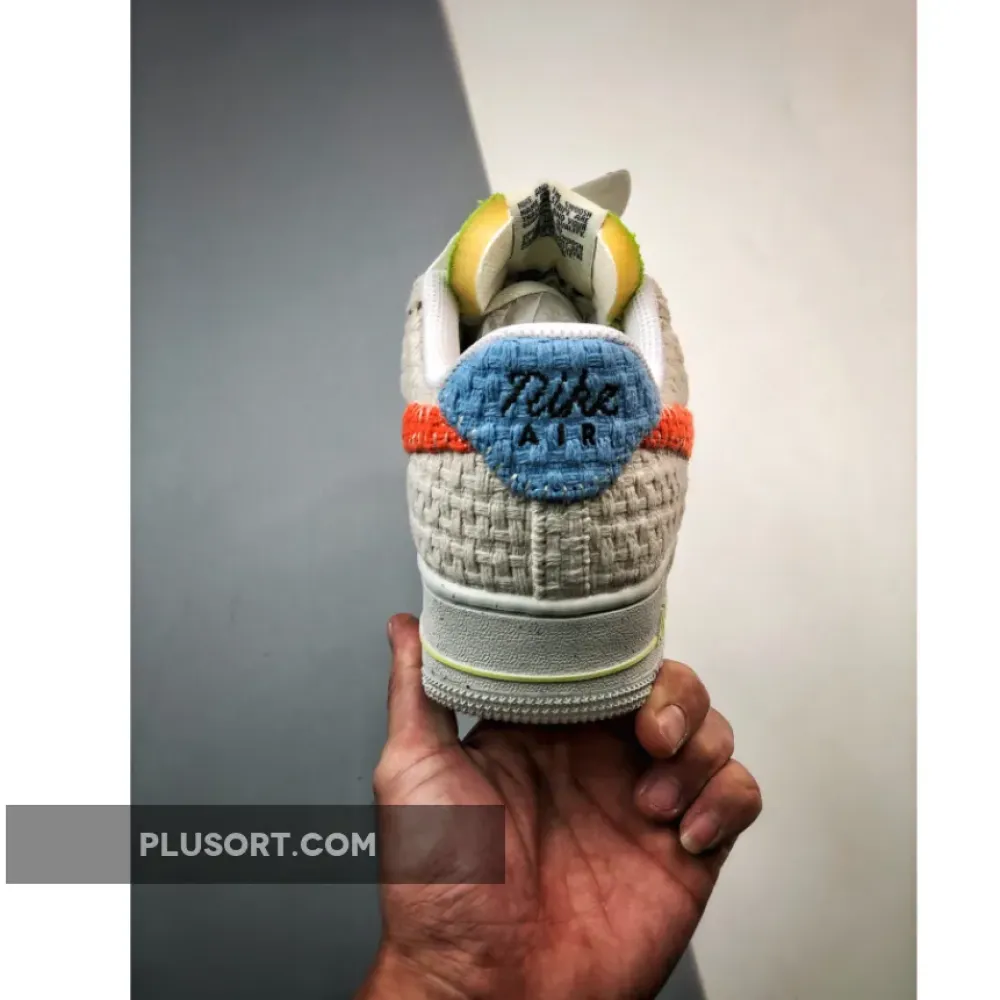 Nike Air Force 1 “Hemp” White/Orange-Blue-Green  DV2112-001