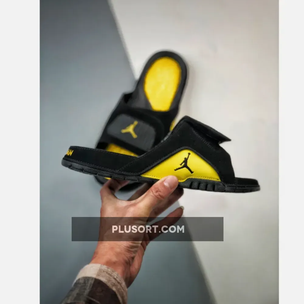 jordan hydro 4 slide thunder black yellow  532225-017