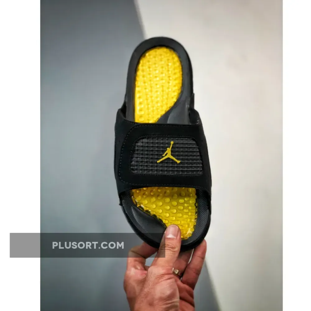 jordan hydro 4 slide thunder black yellow  532225-017