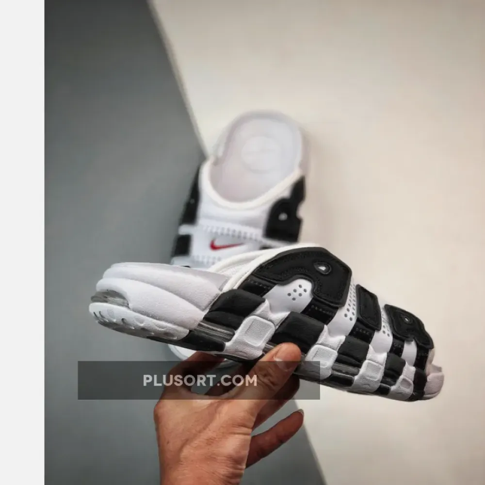 Nike Air More Uptempo Slide White Red Black  FB7815-100