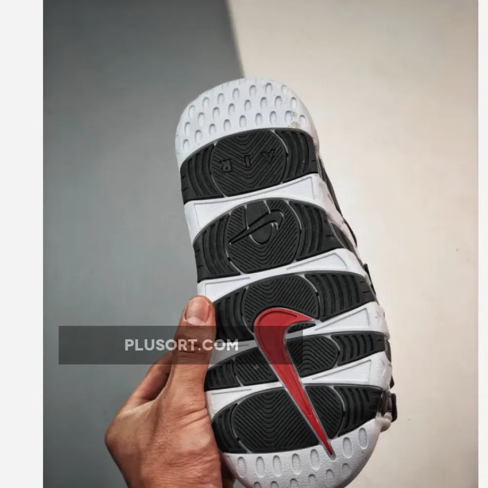 Nike Air More Uptempo Slide White Red Black  FB7815-100