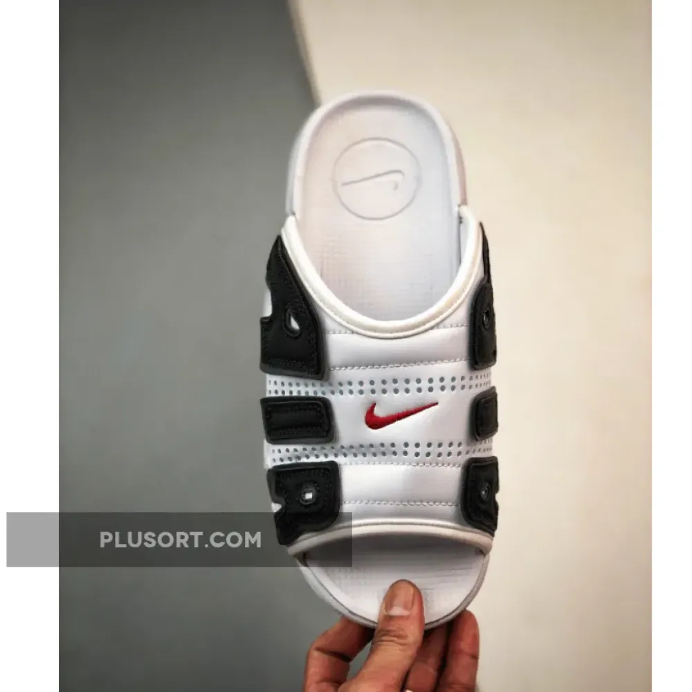 Nike Air More Uptempo Slide White Red Black  FB7815-100