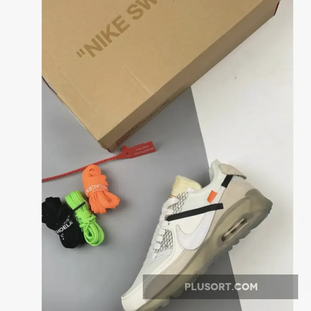 OFF-WHITE x Nike Air Max 90 Sail/White-Muslin  AA7293-100