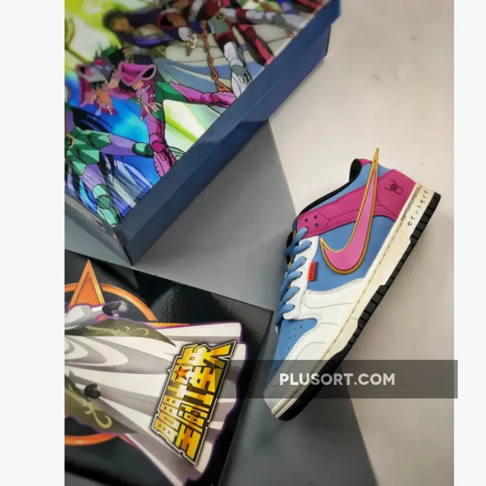 Saint Seiya x Nike Dunk Low Sail Red Blue