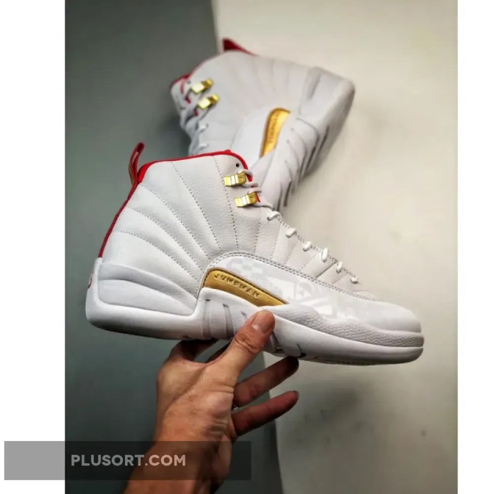 Air Jordan 12 “FIBA” White/Red-Metallic Gold 130690-107