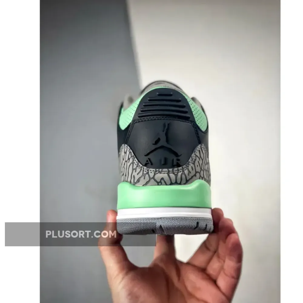 Air Jordan 3 Black/Green Glow-Wolf Grey-White  CT8532-031