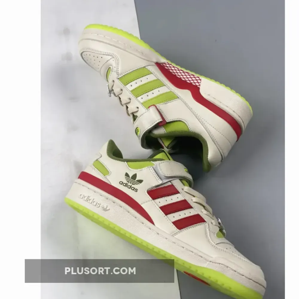 The Grinch x adidas Forum Low Cream White/Solar Slime  ID3512