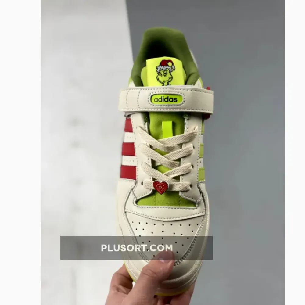 The Grinch x adidas Forum Low Cream White/Solar Slime  ID3512