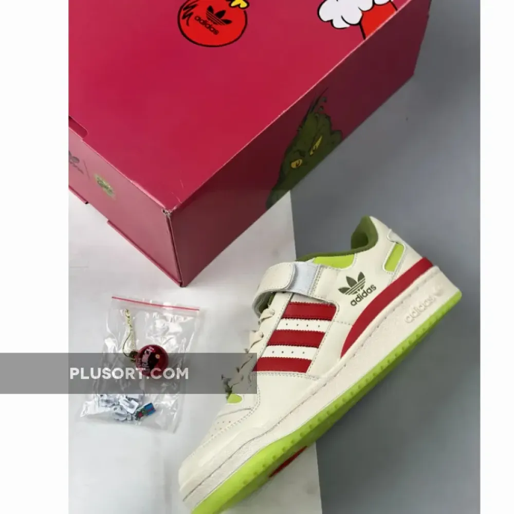 The Grinch x adidas Forum Low Cream White/Solar Slime  ID3512