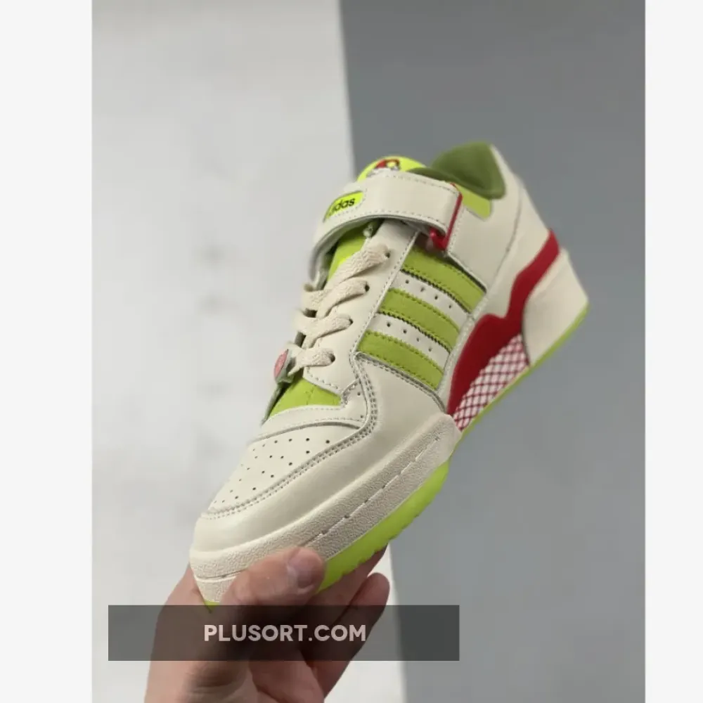 The Grinch x adidas Forum Low Cream White/Solar Slime  ID3512