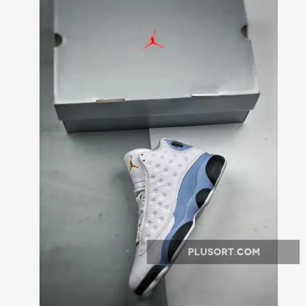 Air Jordan 13 White/Yellow Ochre-Blue Grey-Black  414571-170