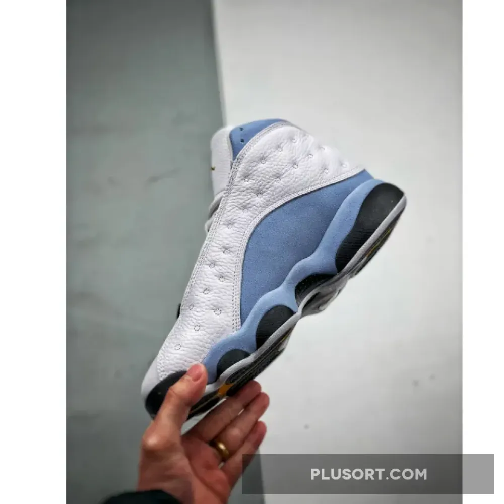 Air Jordan 13 White/Yellow Ochre-Blue Grey-Black  414571-170