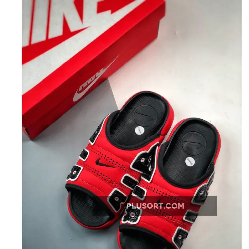 Nike Air More Uptempo Slide “Red/Black” FJ6305-600 FJ6035-600