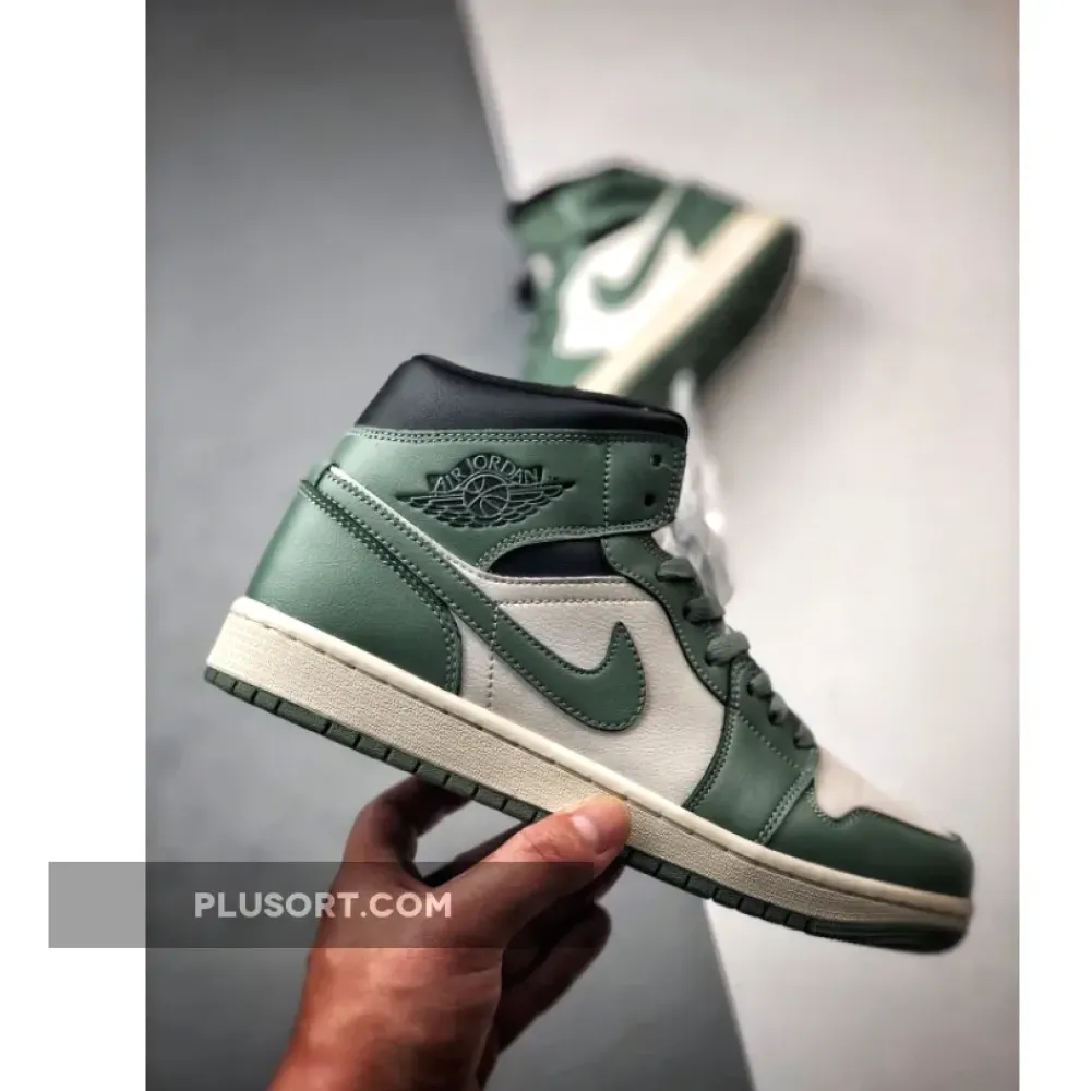 Air Jordan 1 Mid Sail/Anthracite-Jade Smoke  BQ6472-130