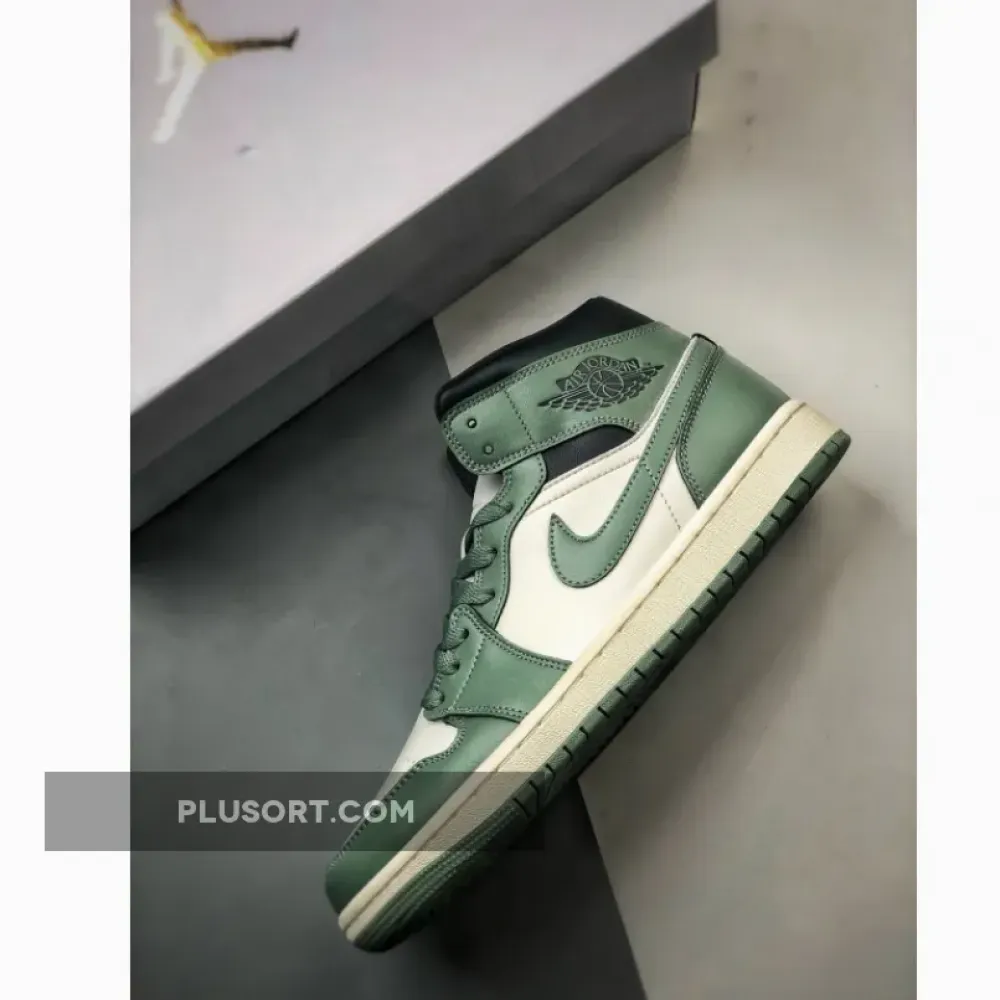 Air Jordan 1 Mid Sail/Anthracite-Jade Smoke  BQ6472-130