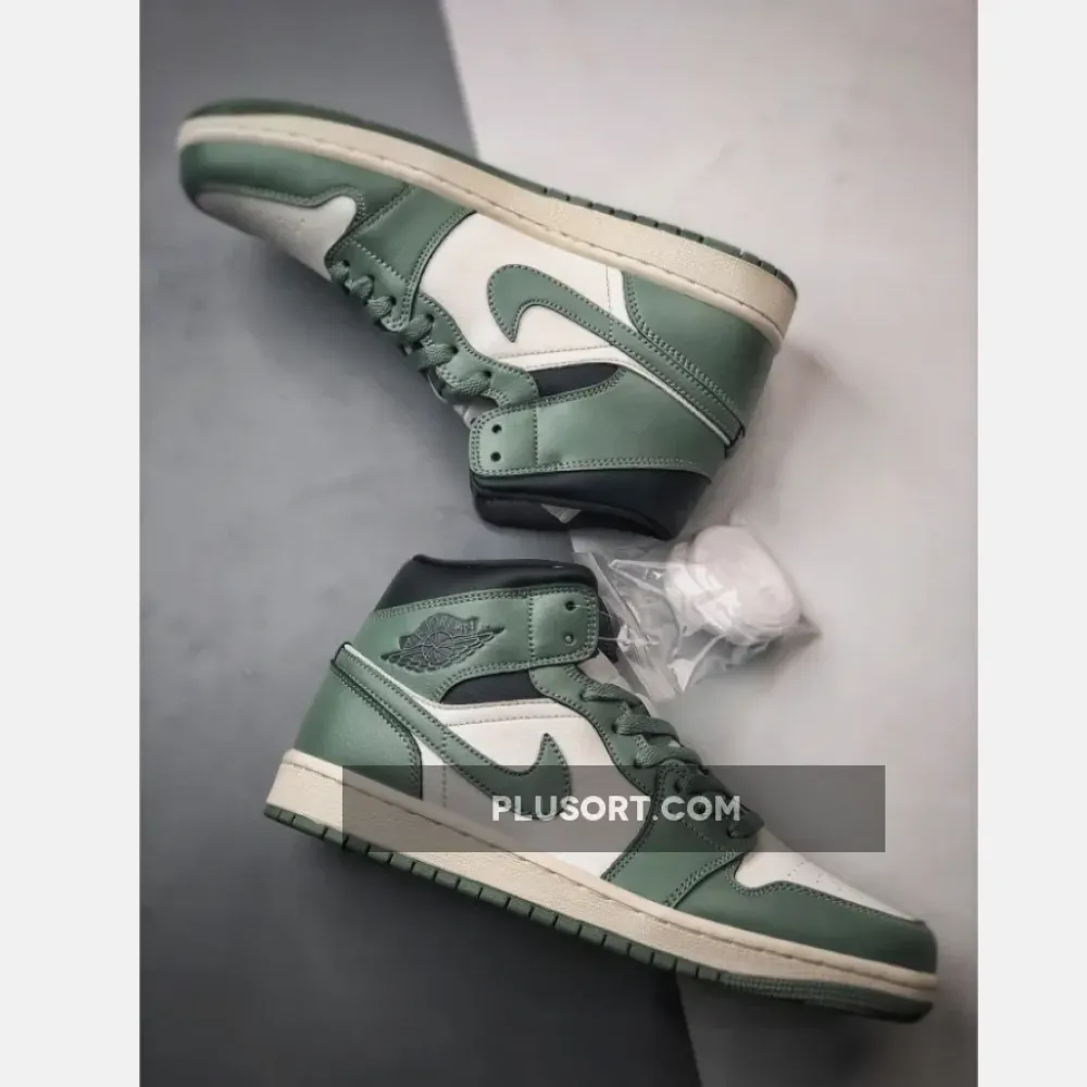 Air Jordan 1 Mid Sail/Anthracite-Jade Smoke  BQ6472-130