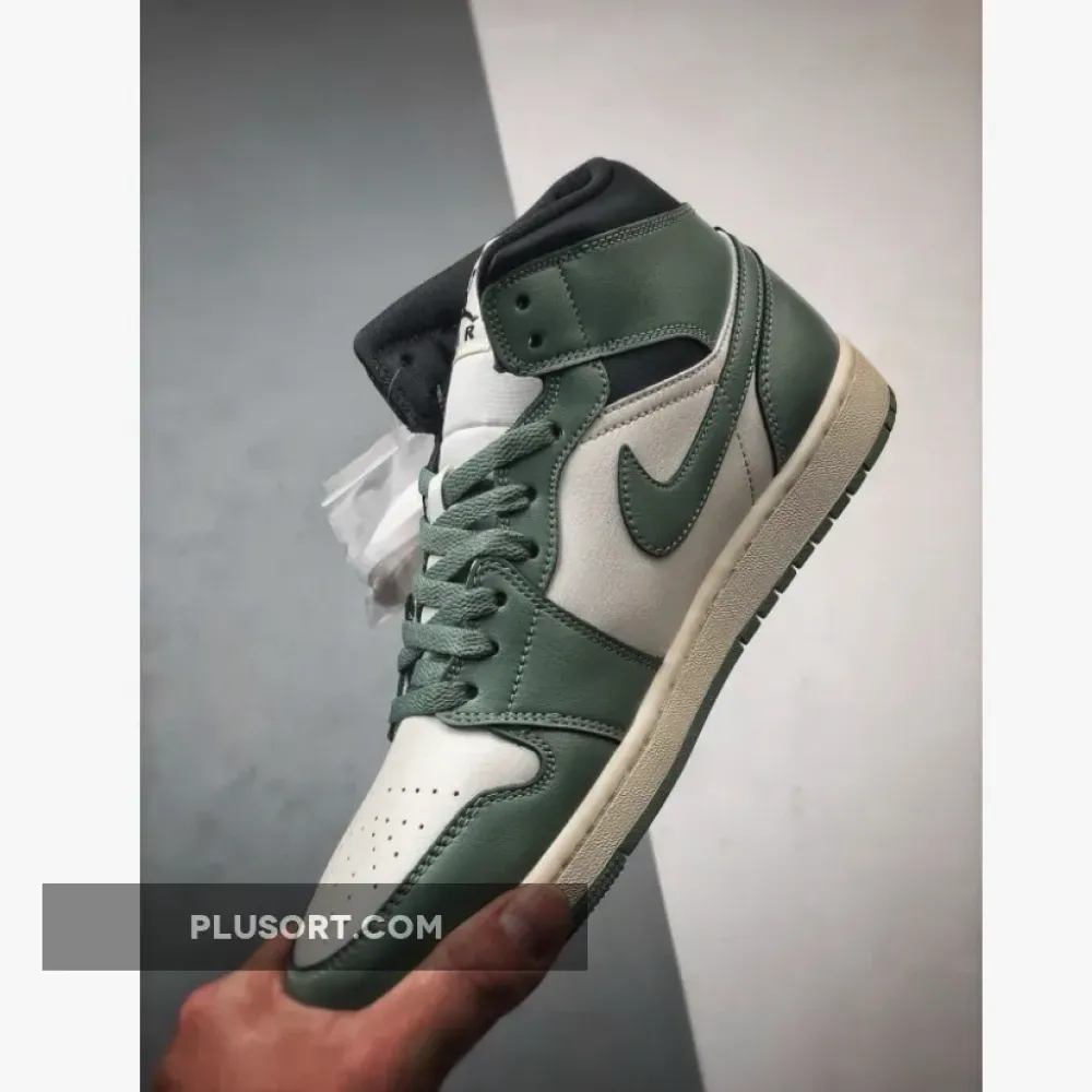 Air Jordan 1 Mid Sail/Anthracite-Jade Smoke  BQ6472-130