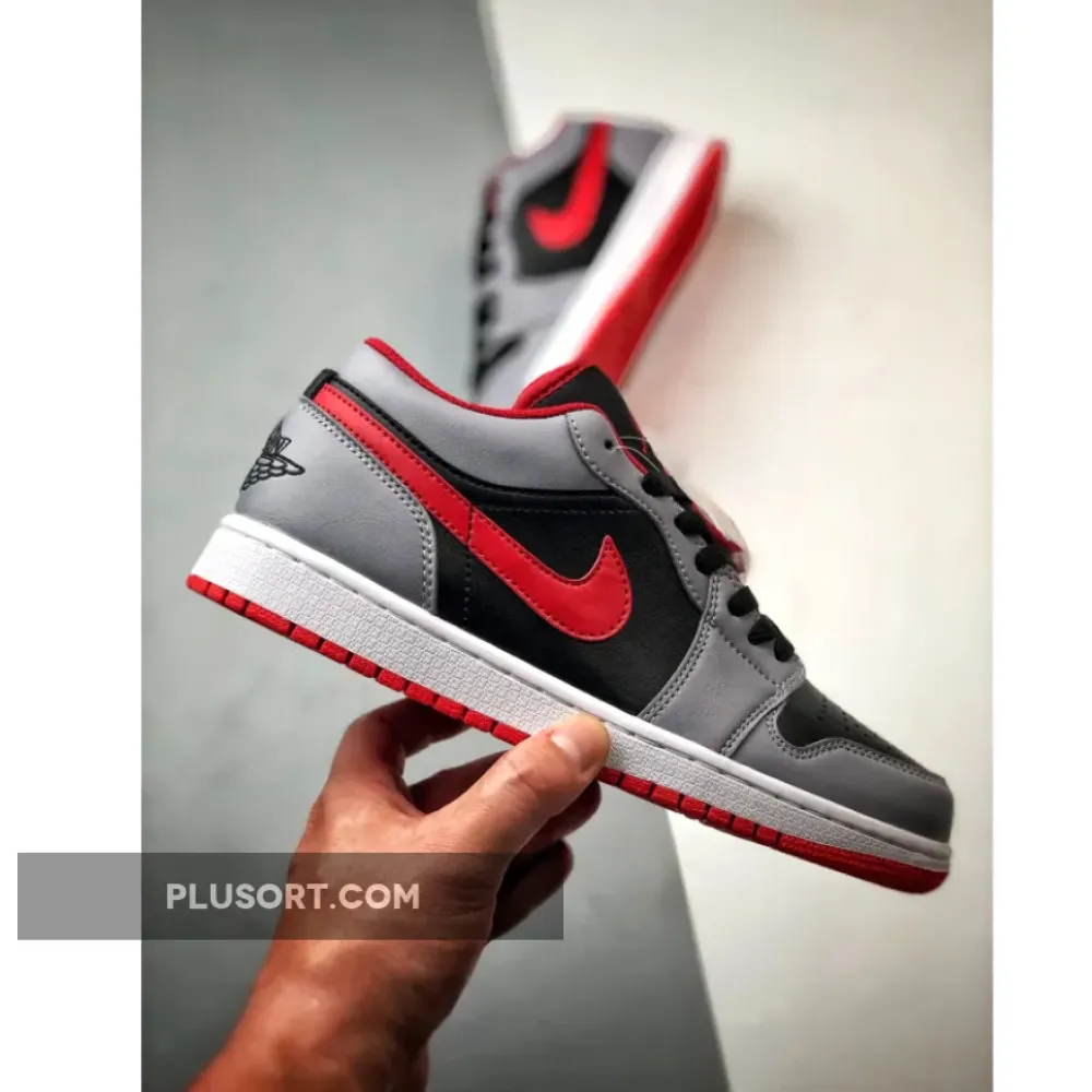 Air Jordan 1 Low Black Cement Grey Fire Red  553558-060