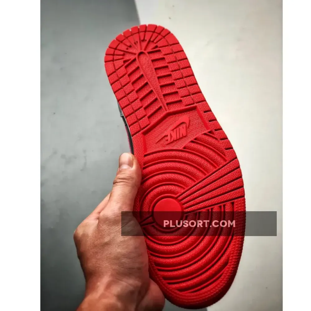 Air Jordan 1 Low Black Cement Grey Fire Red  553558-060