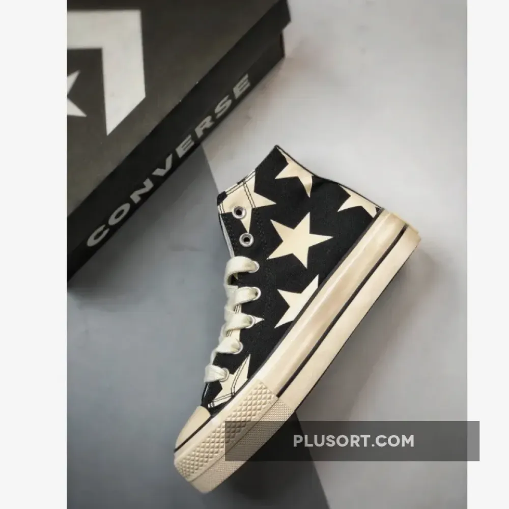 Converse Chuck Taylor All Star Lift Platform Large Stars Black/Natural Ivory/Egret A09903C